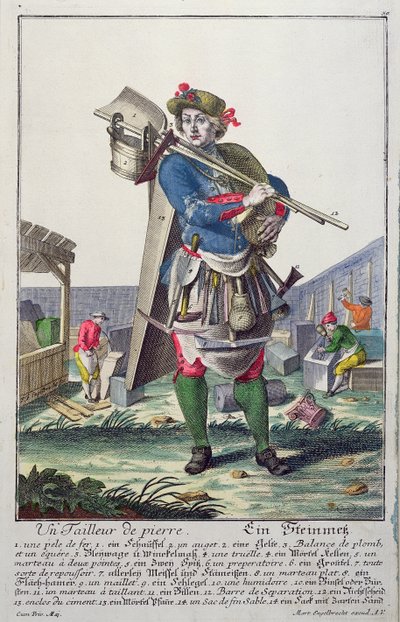 Der Steinmetz, um 1735 von Martin Engelbrecht